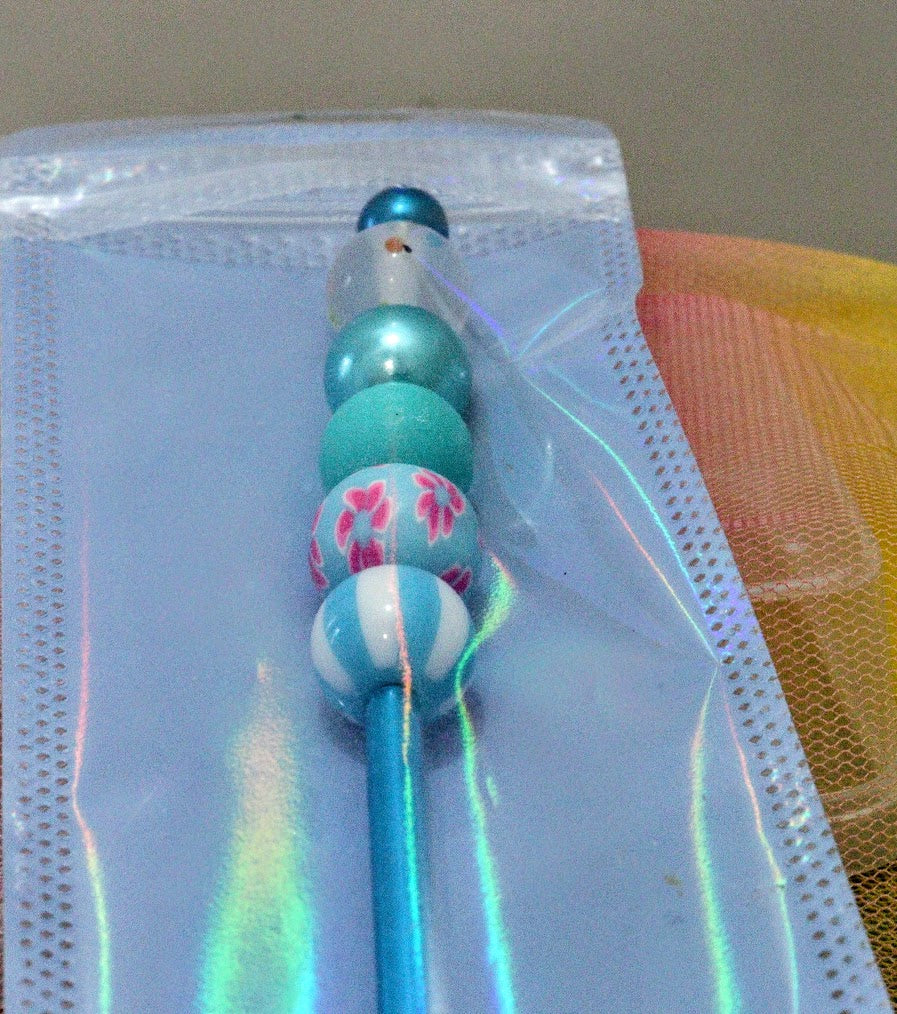 Beaded CROCHET HOOKS 01 blue