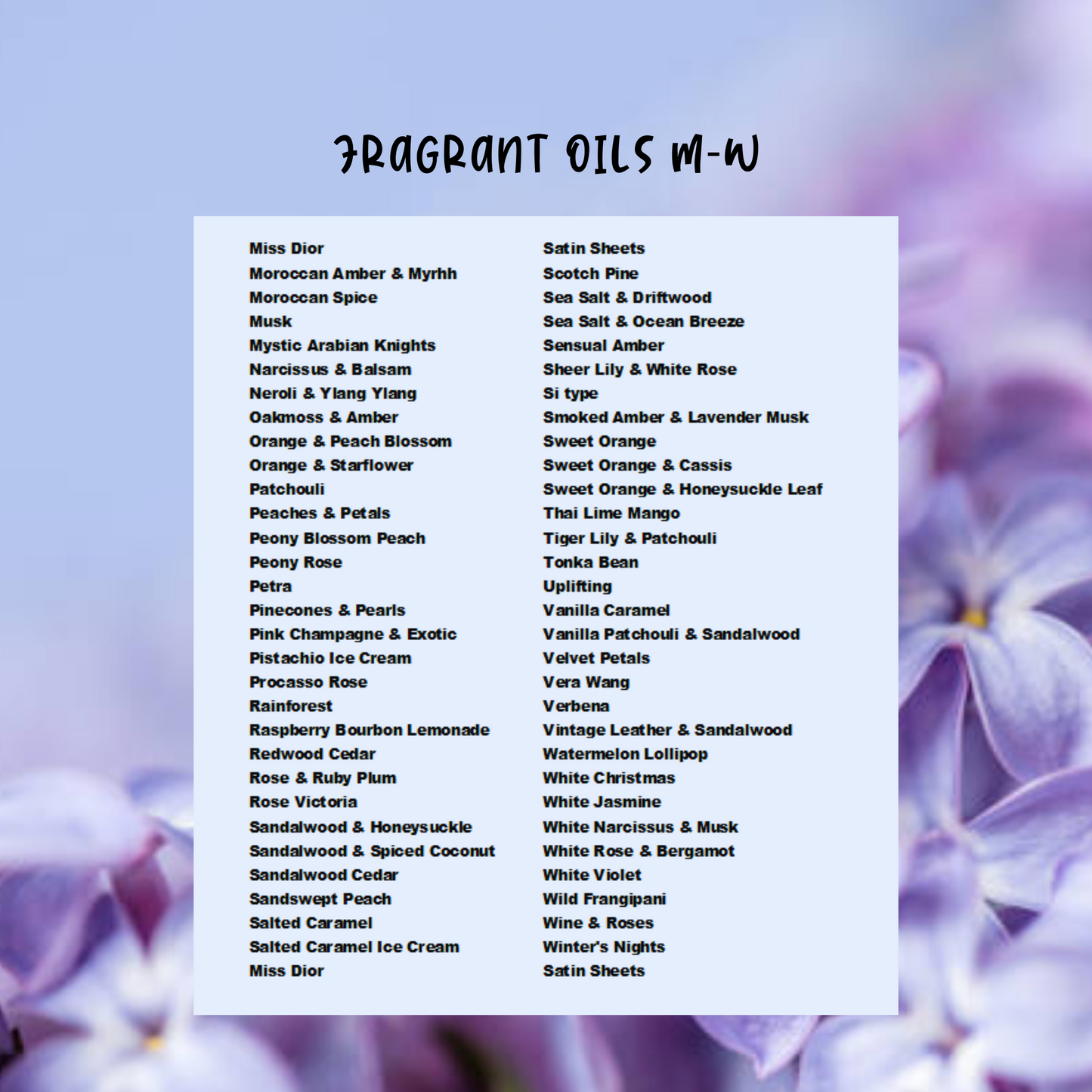FRAGRANT OIL A-L
