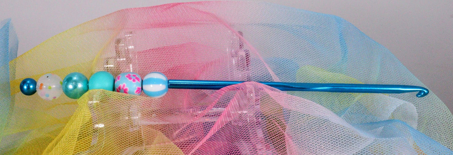 Beaded CROCHET HOOKS 01 blue