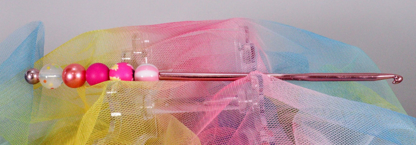 Beaded CROCHET HOOKS 02 pink
