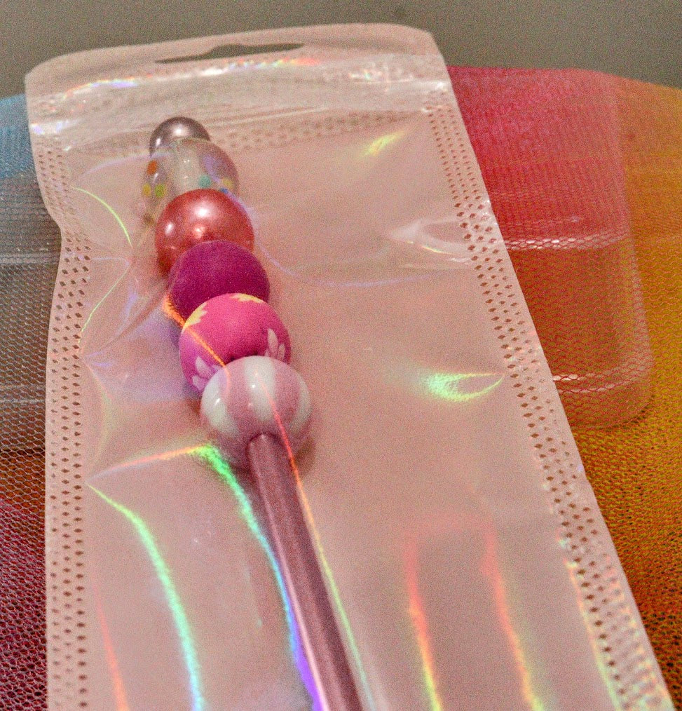 Beaded CROCHET HOOKS 02 pink