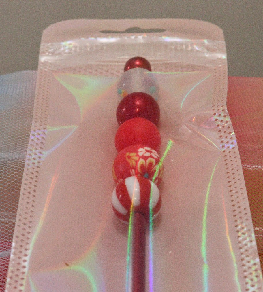 Beaded CROCHET HOOKS  05 red