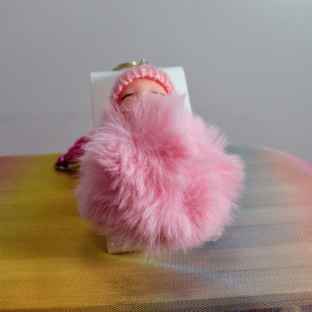 KEYRING beaded Baby Pompom KEYB01