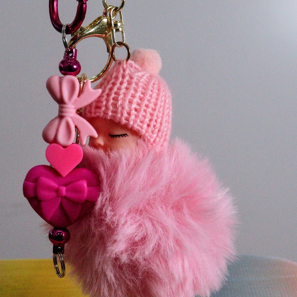 KEYRING beaded Baby Pompom KEYB01